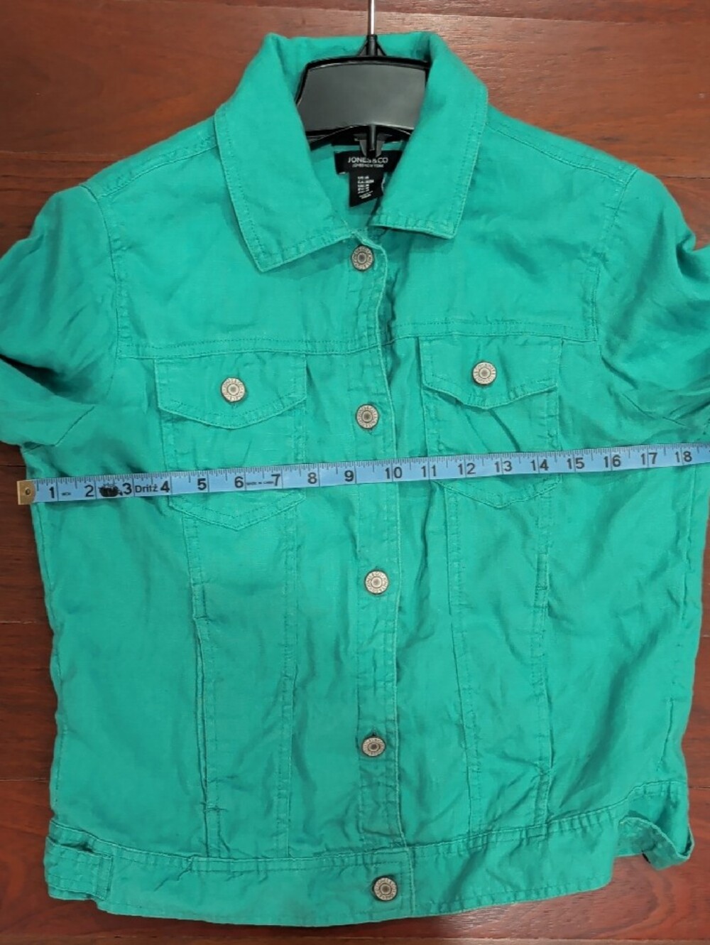 Jones New York Kelly Green Linen Jacket - Picture 4 of 7